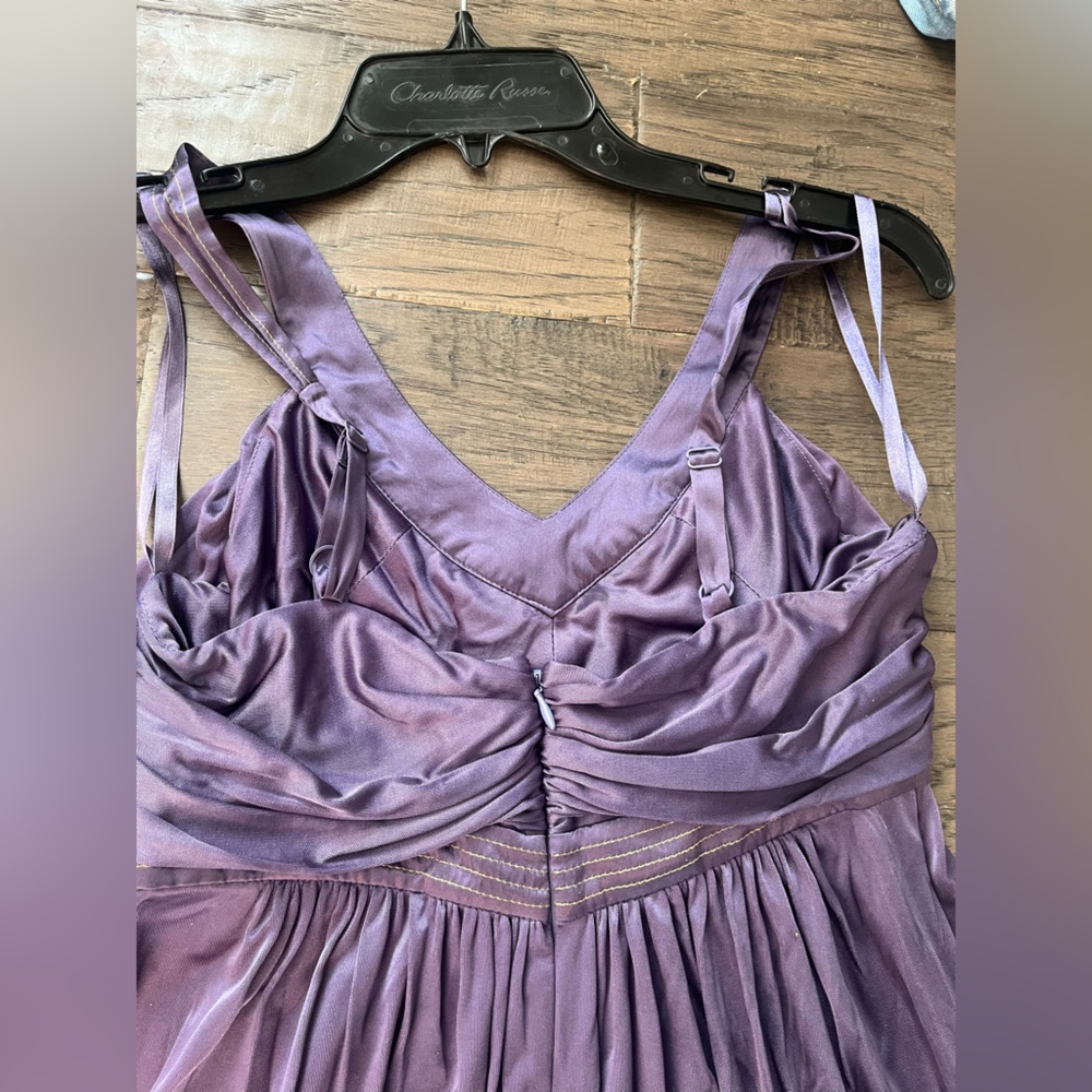 Women's Purple Pleated Cocktail Dress - Picture 5 of 8